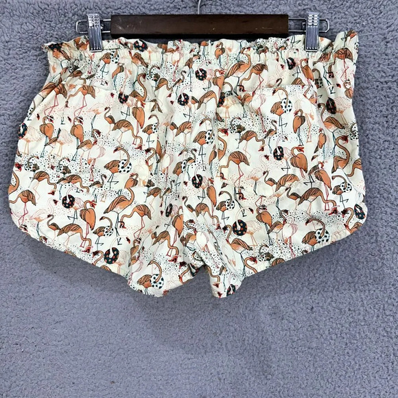 Threadless select pajama shorts flamingo feathered social‎ cotton USA beach - Picture 4 of 6